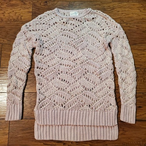 UNIVERSAL THREAD Blush/Tan Crochet Crew 