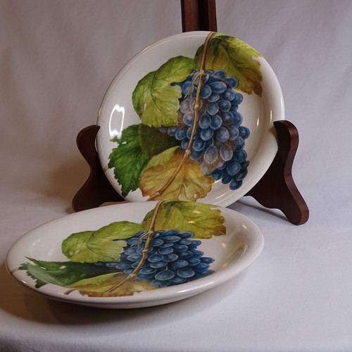 Set Of 2 Produced For Designpac Inc. Small Plates Saucers 6" Purple And