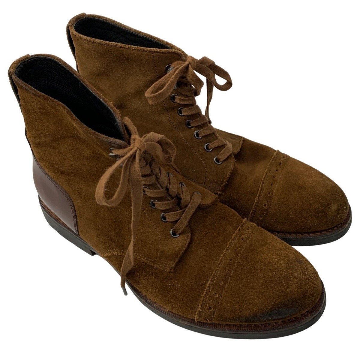 Mens Coach Bleecker Brown Suede Lace Up Boots Size 13D 6591  display picture 3