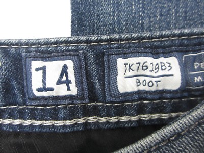 Jeans Miss Me Juniors - Taille 14x30 - Bootcut Bleu Moyen Avec Broderies Bling - Neuf Sans étiquette