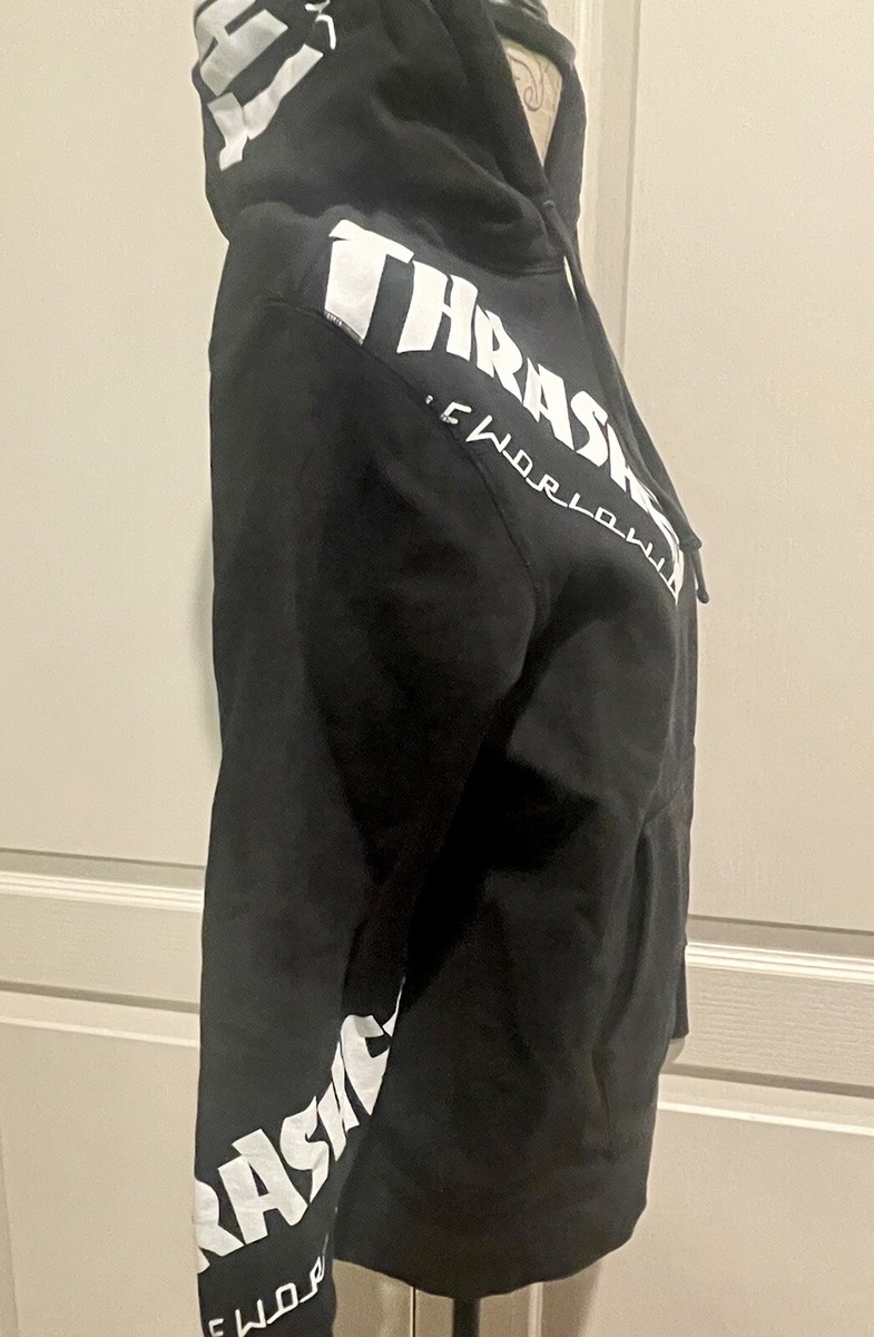 HUF Thrasher Hoodie X Worldwide Collab Skater Streetwear HUF Thrasher Hoodie X Worldwide Collab Skater Streetwear