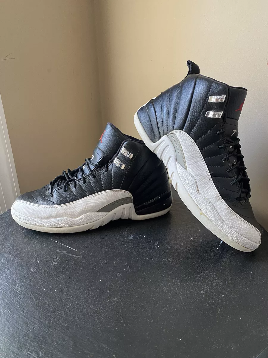 2011 Air Jordan 12 Retro Playoffs Big Kids 153265 001 Black White Red Size 6Y