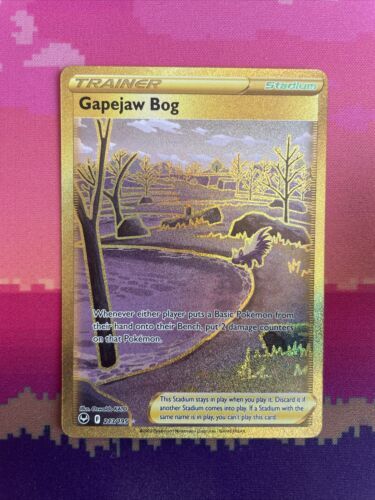 Pokemon Card Gapejaw Bog 213/195 Secret Rare Silver Tempest Near Mint