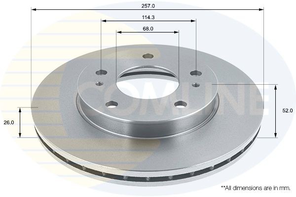 Brake Disc Front Fits LDV Cub Nissan Largo Serena Vanette Cargo COMLINE ADC0228V