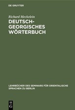 Richard Meckelein Deutsch-Georgisches Wörter...
