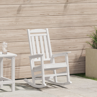 vidaXL Schaukelstuhl für den Garten Weiß 70 x 92 x 108cm Plastik