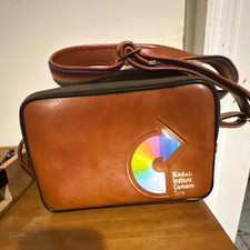 Vintage Kodak instant cameraBrown Leather Carry Shoulder Bag w/ Strap & pouch