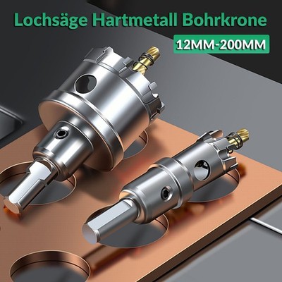 12-200mm Kronenbohrer Kreisschneider Edelstahl TCT Hartmetall Lochsäge Bohrkrone