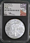 2024 Silver Eagle MS70 John Mercanti Signed First Day of Issue