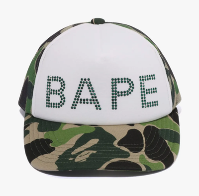 A Bathing Ape ABC Camo Crystal Stone Mesh Cap Unisex Casual
