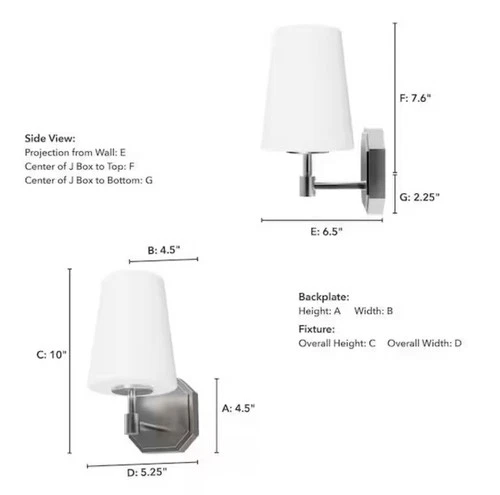 Hunter Nolita 1-Light Brushed Nickel Wall Sconce with Cased White Glass Shade - Picture 5 of 6