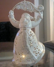 Lenox Florentine Pearl Santa Lighted Figurine Illuminated Classic Mood Lamp Art