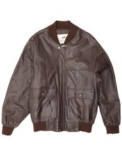 Vintage Mens Leather Jacket UK 38 Medium Brown Leather DQ20