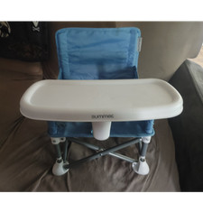 Summer Infant Portable Baby Booster Chair Blue Adjustable Harness Removable Tray