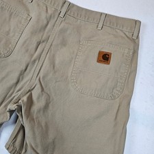 Carhartt B30DWD Mens 42 Tan Duck Canvas Work Shorts Made in USA Vintage 90s
