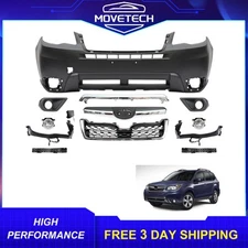 Front Bumper Cover &Grille Assembly Kit With Fog Light For 14-16 Subaru Forester