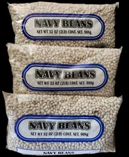 3 BAGS NAVY BEANS 2 LBS EACH BEST BY DATE: 06/27 (6LBS TOTAL) FREE SHIPPING USA