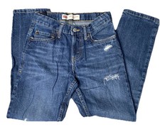Levi  s 502 Distressed Jeans Youth 10 25x28 Regular Taper Adjustable Waist Denim