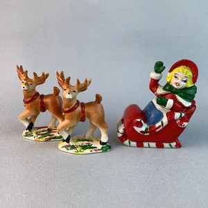 レア！　ヴィンテージ レフトン サンタ&トナカイ クリスマス 蓋付きキャンディ皿 Lefton Reindeer | eBay