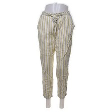 Primark, Hose, Größe: 42, Gelb/Blau/Weiß, Leinen/Viskose, Streifen, Damen #Ft2