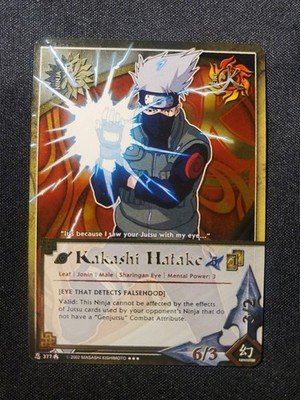 NARUTO CCG KAKASHI HATAKE #377 1ST EDITION Holo FOIL SUPER RARE NM Shonen Jump 