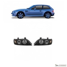 H1/H1 Angel Eyes Scheinwerfer schwarz für BMW Z3 Roadster 96-02