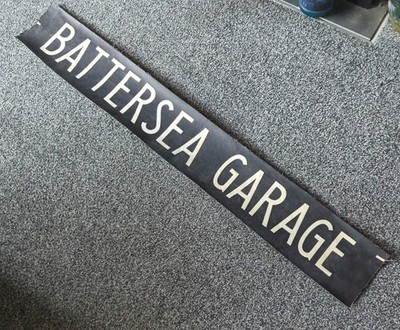 Vintage London Bus Destination Signage Battersea Garage Rare Original Stop