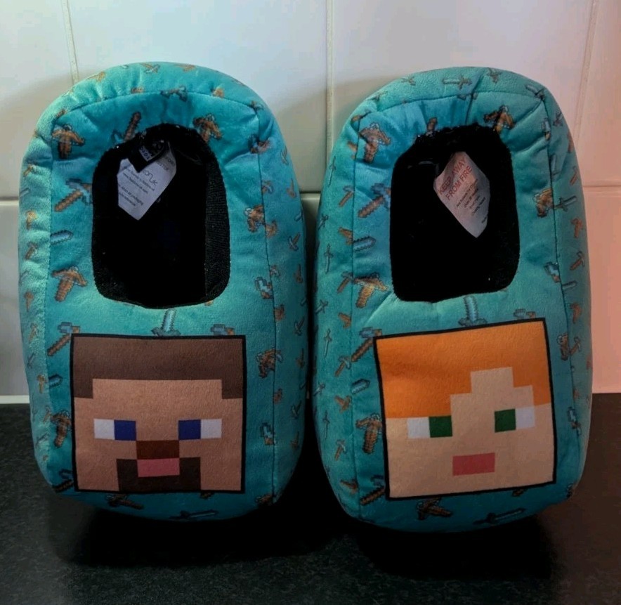 SAOLA Pantofole Minecraft con suola antiscivolo materiale morbido taglia S M