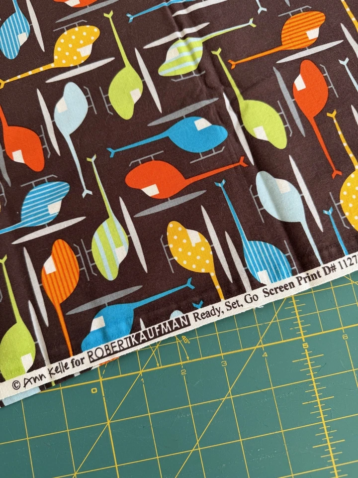 Ann Kelle Robert Kaufman Ready Set Go 100% Organic Helicopters OOP 24” Length - Image 4 of 4