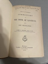 Critical & Exegetical Commentary on The Book of Leviticus by James Murphy 1976