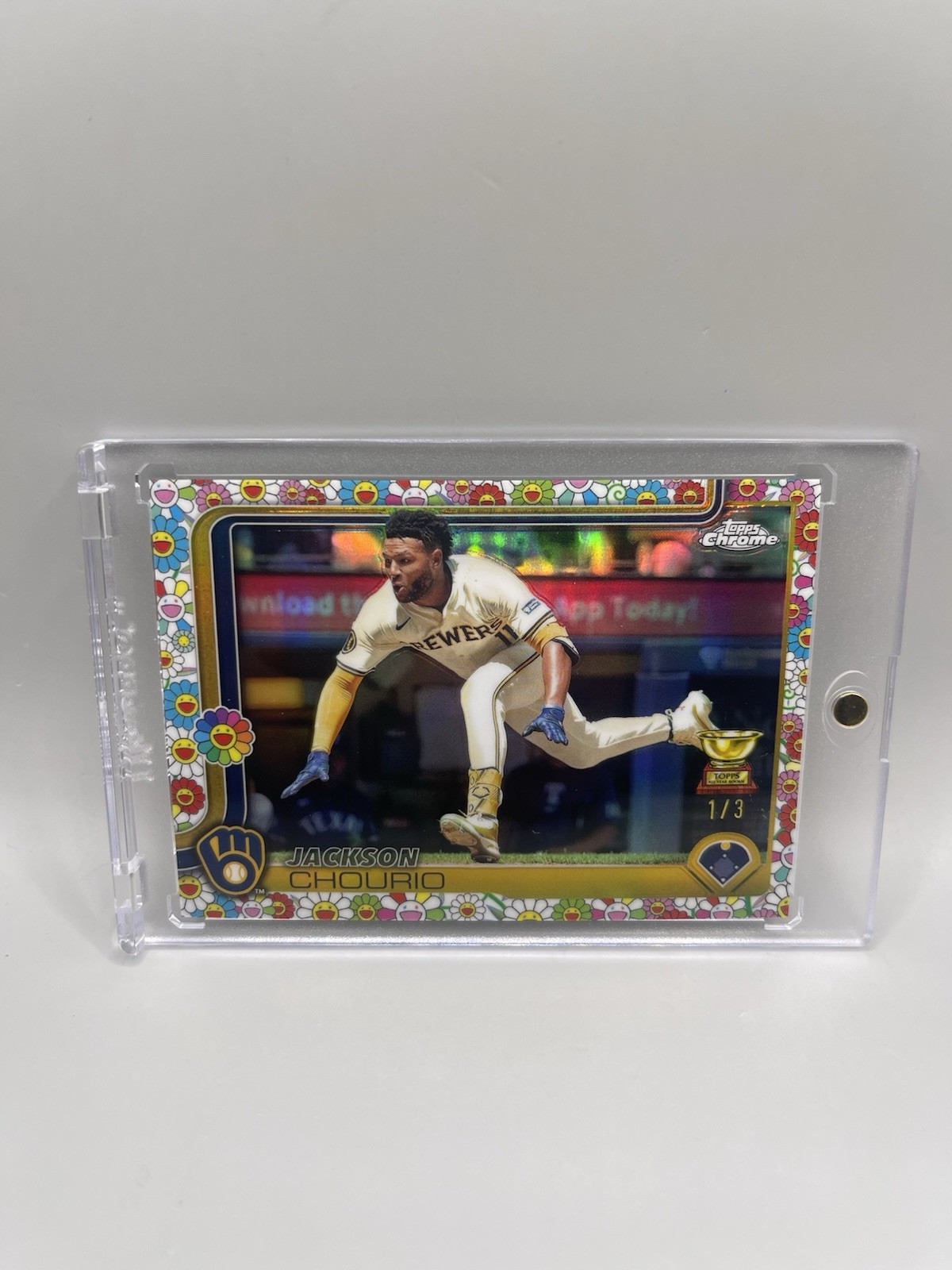 Jackson Chourio 2025 Topps Chrome #262 Murakami RARE SSP #1/3 Rookie Card W/ Mag