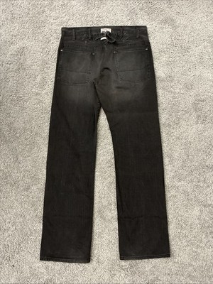 Big John Jeans Mens 34/42 Black Buckle Back Buckaroo Relaxed Straight