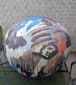 vintage 1990s Pouf Stool DIRECTIONAL Furniture Abstract Attr. Vladimir Kagan