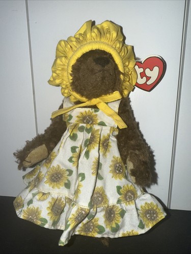 Vintage Ty Susannah You Are My Sunshine Sunflower Bear 8" Plush Animal 1993 NWT