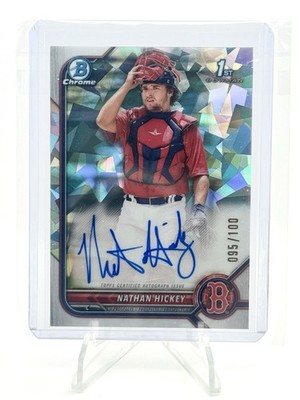 2022 Bowman Chrome 1st - Nathan Hickey #CPA-NH  Atomic Ref Auto #95/100 Red Sox