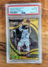 2020 Panini Select LeBron James Gold Disco Prizm 5/10 PSA 10