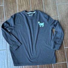 GOAT USA Boys Black Long Sleeve T-Shirt,, Youth XL GOATs Hang Out On Top Logo