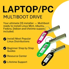 64GB Bootable USB – Linux Mint • Ubuntu • Fedora • Debian – Plug & Play