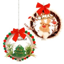 DIY Christmas Wreath Kit Handmade Crafting Set With LED Light Rustic Wreath Orna