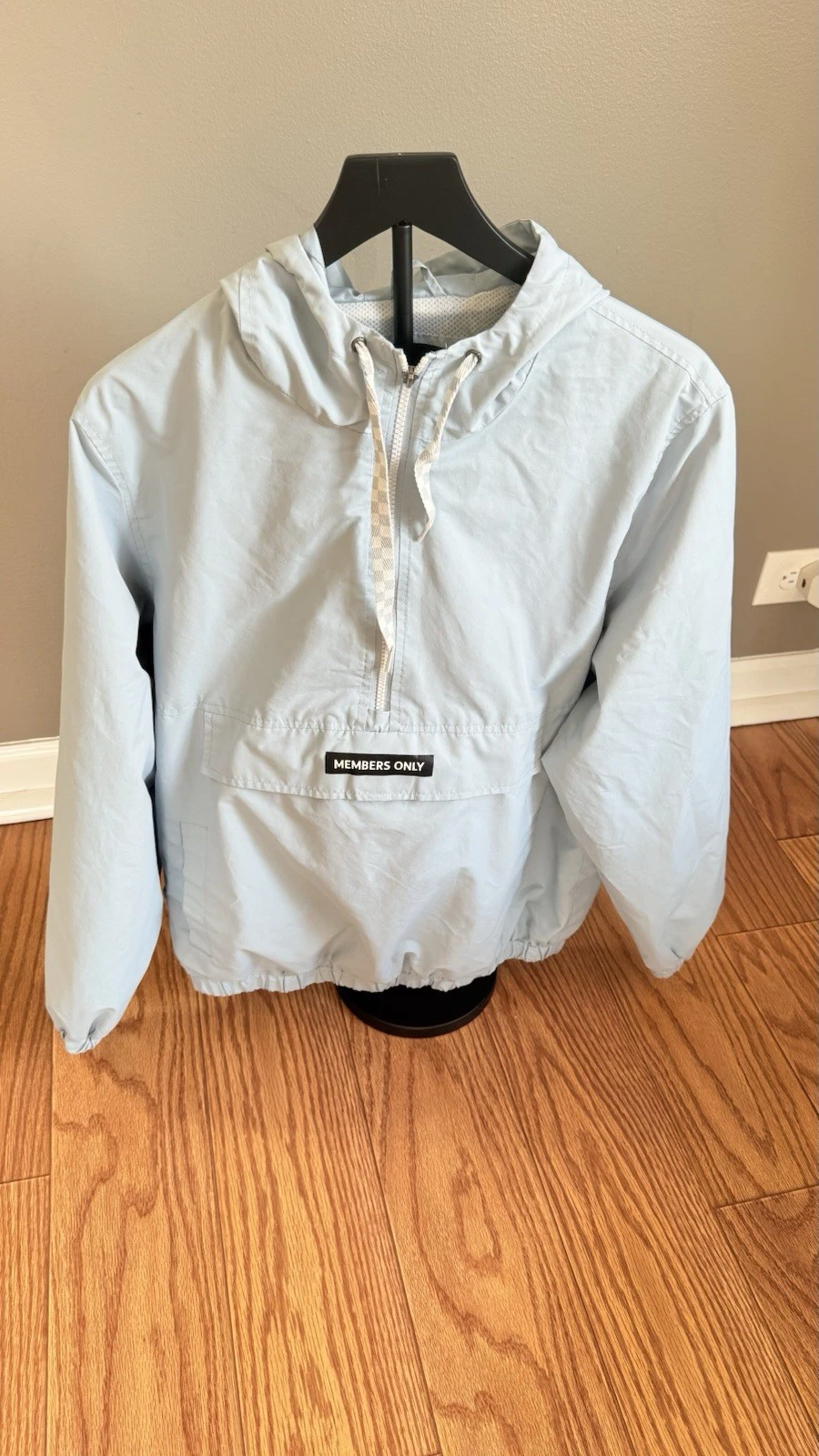 Members Only Blue Raincoat Lightweight Waterproof Sz Large
