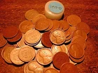 1917-D LINCOLN WHEAT CENT ROLL, 50 good/very good coins