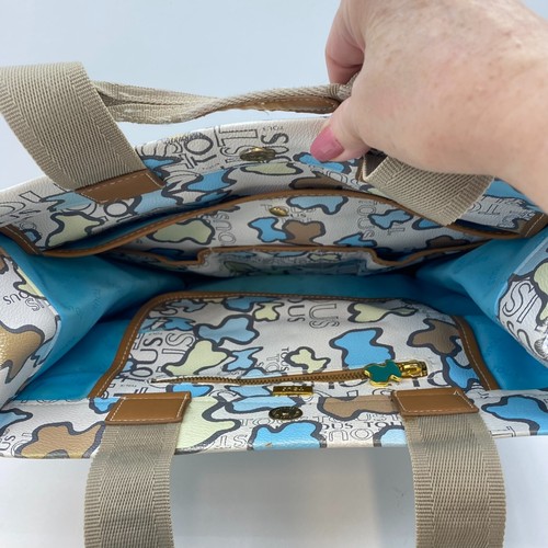 Bolso de hombro TOUS KAOS de colección TOTE grande COMPRAS OSO monograma CUERO VEGANO - Imagen 13 de 19