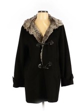Cinzia Rocca Women Black Wool Coat 46 Italian