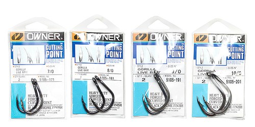 Live Bait Hooks 8/0 Big Game Owner GORILIA 5105-181 + 1 Owner's patch & Sticker - Picture 6 of 7