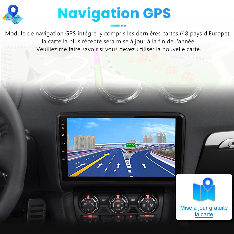9"Android 12 Autoradio GPS Navigator WIFI RDS DAB+ Pour Audi TT MK2 8J 2006-2014 - Photo 4/4