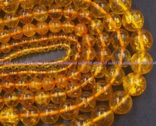 Natural Crystal Quartz Rock Gemstone Round Beads 4-14mm Yellow Citrine 15"