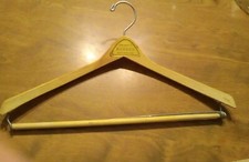 VINTAGE WISHBONE HANGER WOOD  SILVERTONE ROGERS QUALITY MEN'S STORE