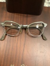 VINTAGE 50-60s GRAY  SILVER Cat Eye BAUSCH  LOMB Eyeglasses
