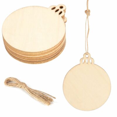 Round Wooden Discs Wood Slices Craft DIY Christmas Ornaments Hanging Decor