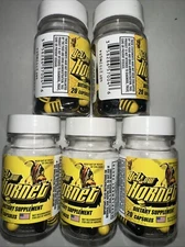 Yellow Hornet Herbal Dietary Supplement Weight Loss Focus Energy 5ct 100 Caps